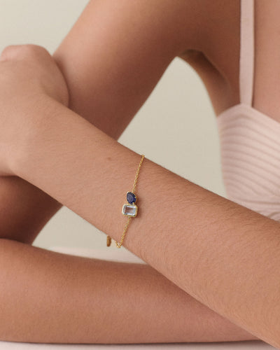 Toi Et Moi Blue Gemstone Bangle