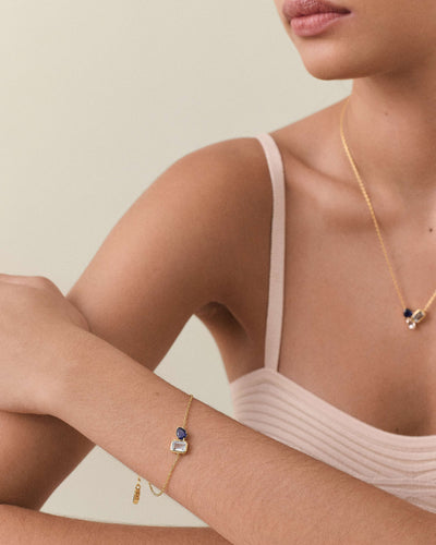 Toi Et Moi Blue Gemstone Bangle