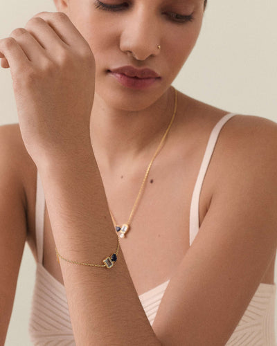 Toi Et Moi Blue Gemstone Bangle