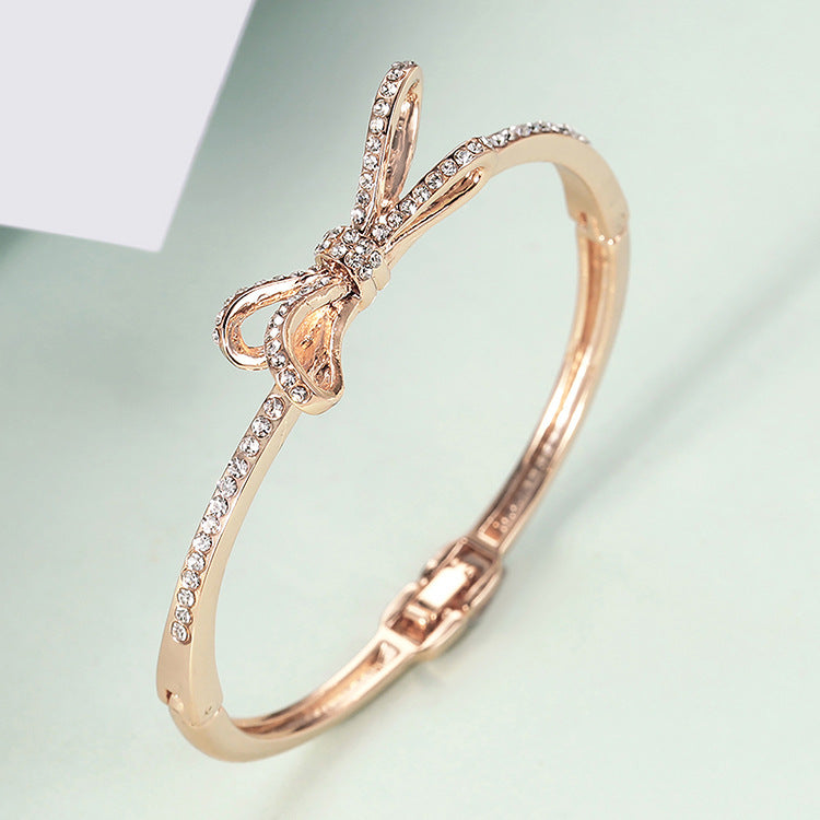 Bow Rose Gold Alloy Bracelet | Luxury Bracelets for Women