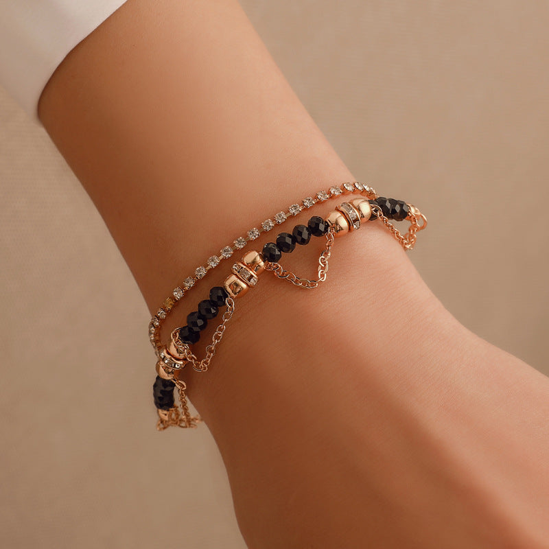 Ethnic Style Beaded Bracelet | Diamond Tassel Bracelet