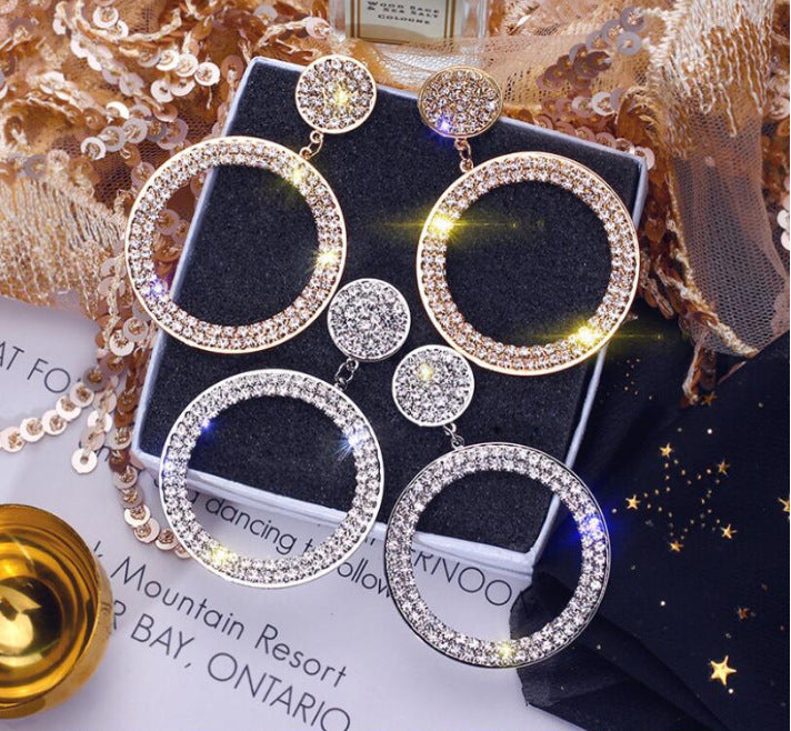 Buy Bold & Exaggerated Diamond Designer Circle Earrings