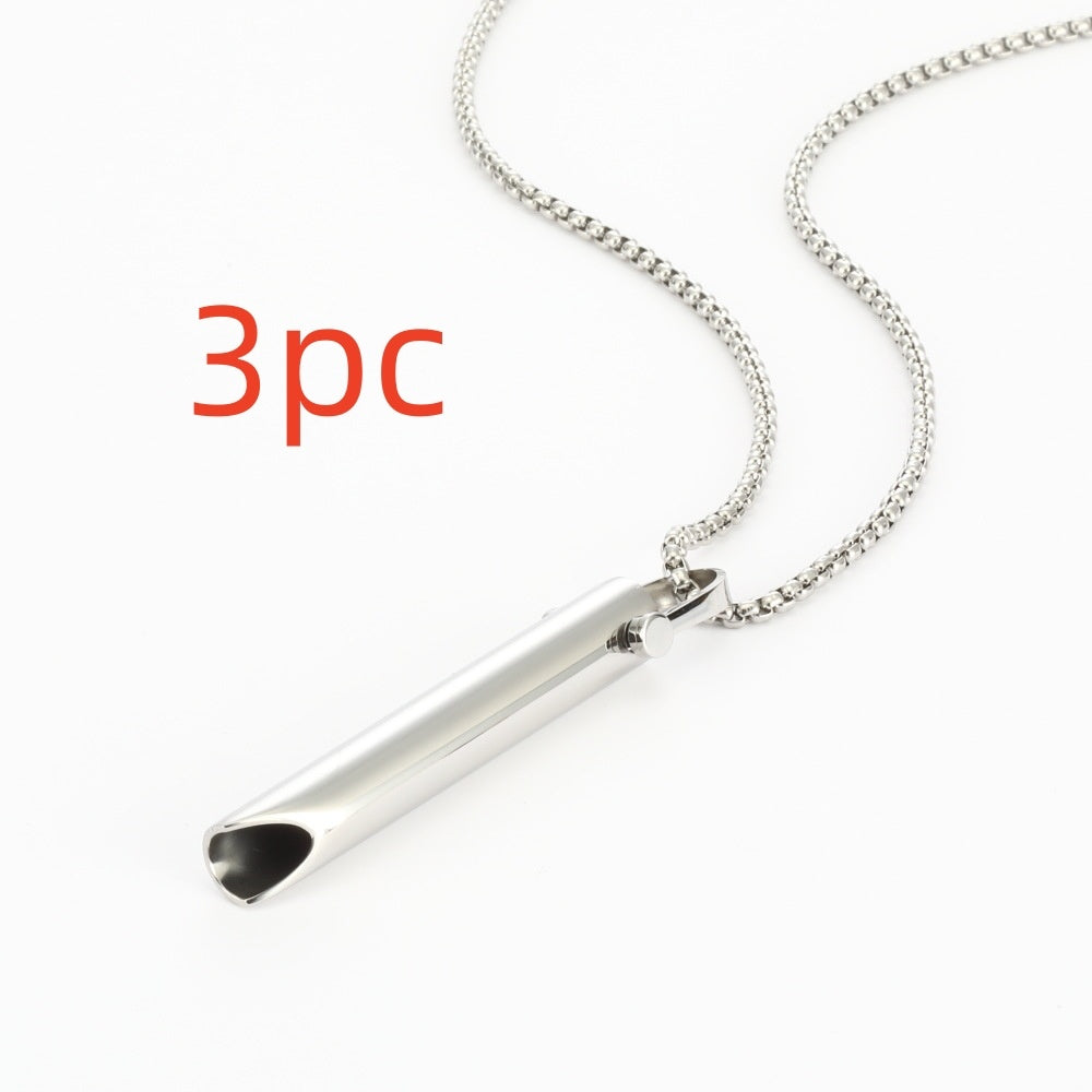 Adjustable Breathing Relieve Pressure Ornament Stainless Steel Decompression Necklace