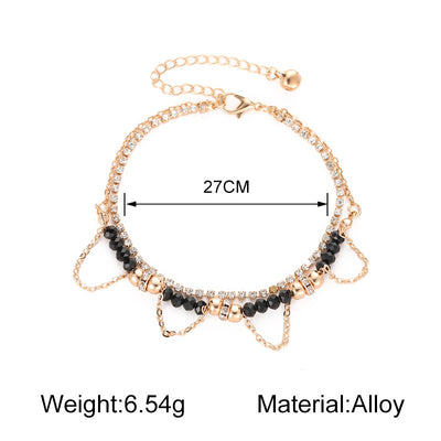 Ethnic Style Beaded Bracelet | Diamond Tassel Bracelet