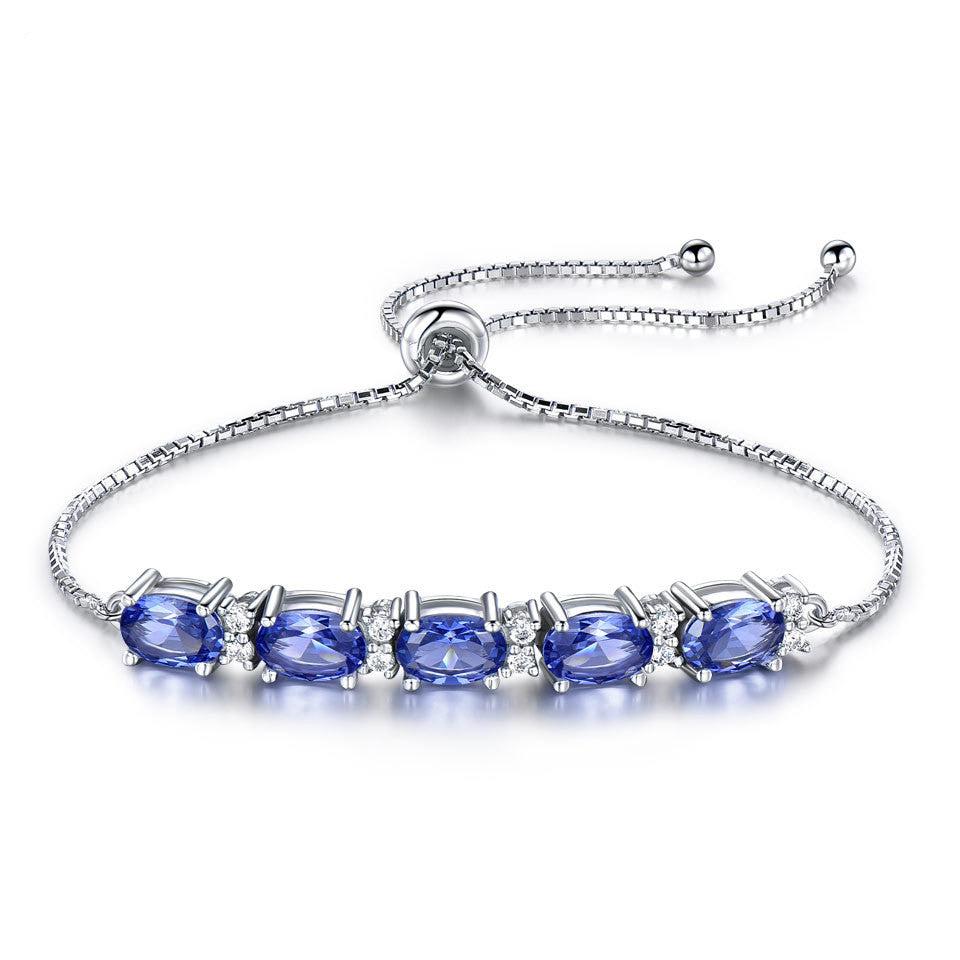 Blue Topaz Adjustable Chain Bracelet | Buy Blue Topaz Bracelet Online