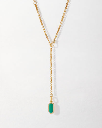 Charlotte Collins Adjustable Malachite Necklace