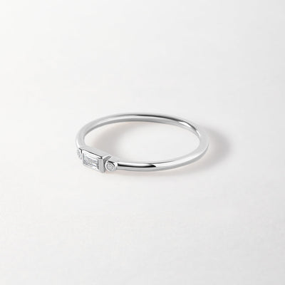 White Gold Baguette Diamond Ring