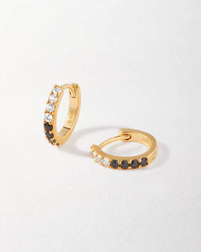 Monochrome Sapphire Huggie Earrings