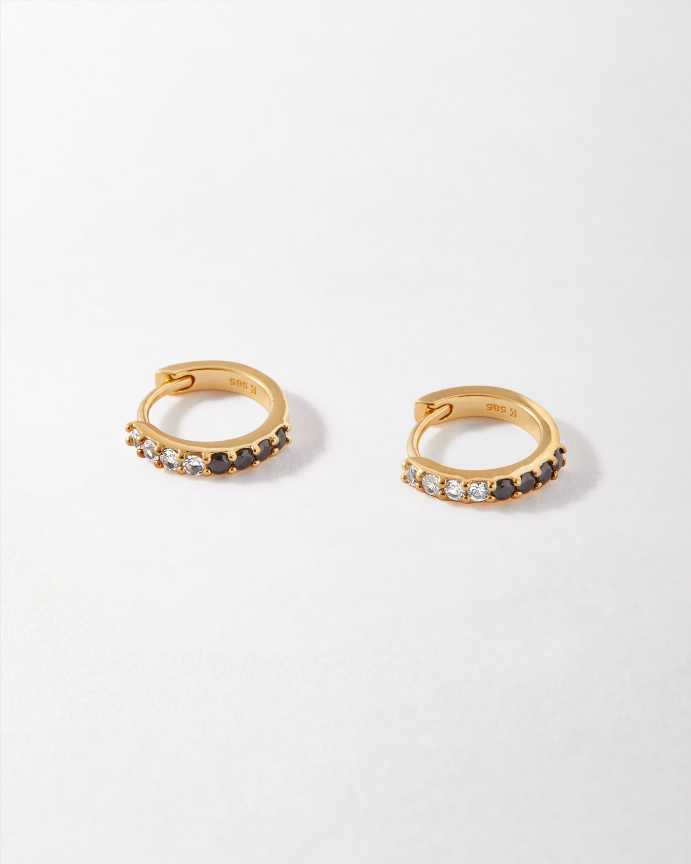 Monochrome Sapphire Huggie Earrings