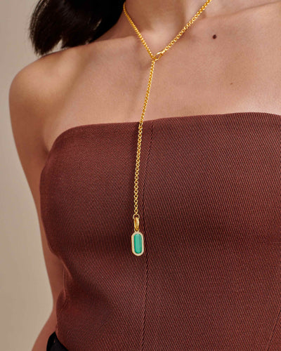 Charlotte Collins Adjustable Malachite Necklace