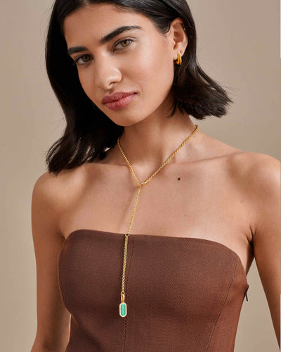 Charlotte Collins Adjustable Malachite Necklace
