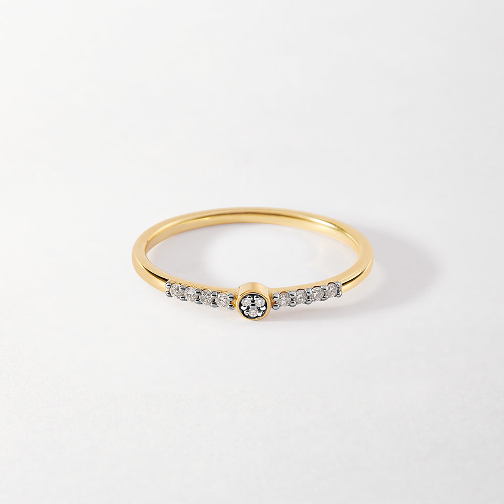 Yellow Gold Cluster Diamond Ring