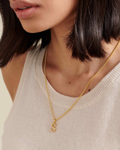 Personalized Curb Chain Necklace with Initial