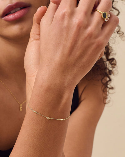Solitaire Marquise Diamond Station Bracelet
