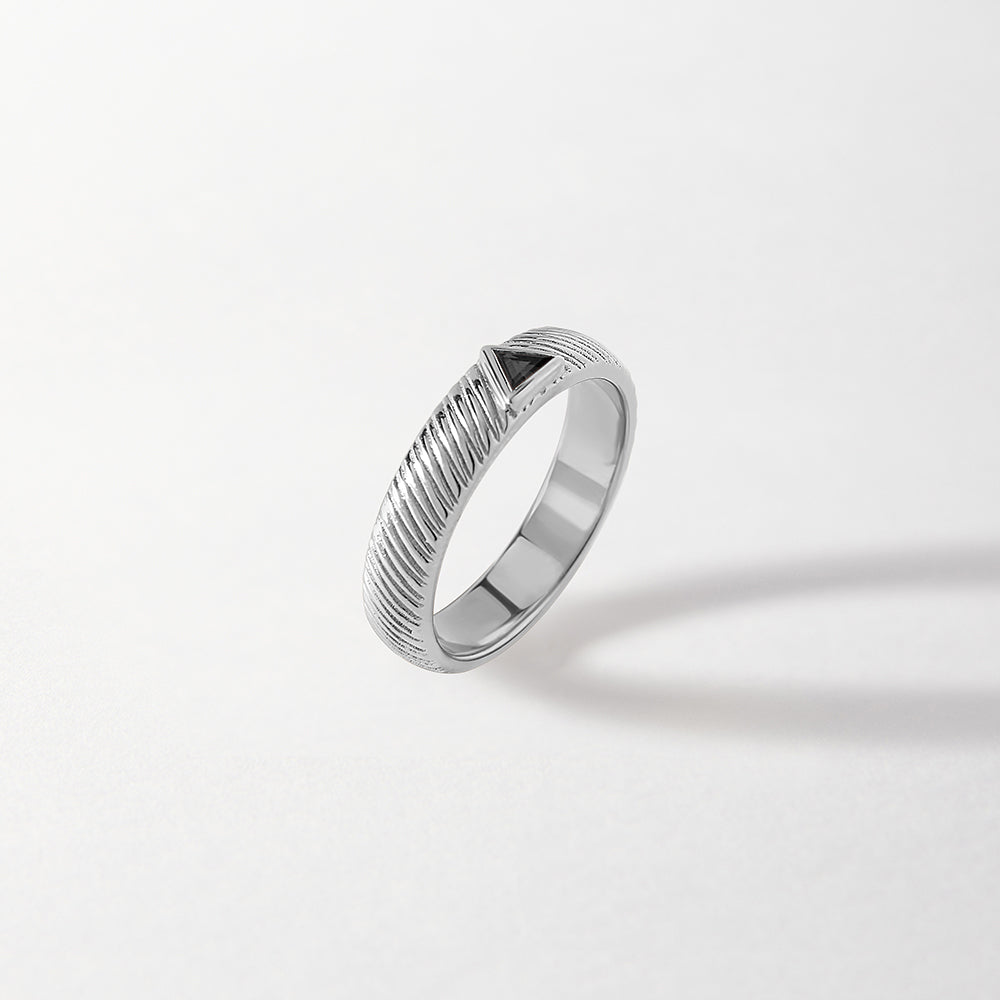 Silver Fire Sapphire Ring