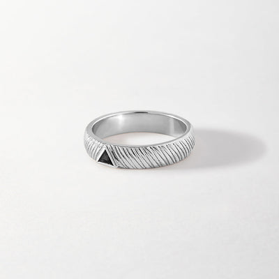Silver Fire Sapphire Ring