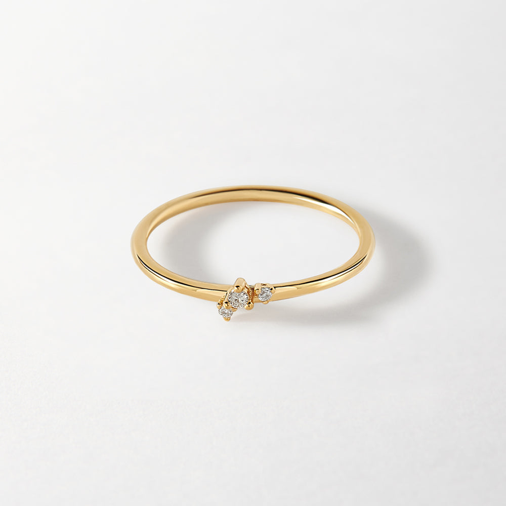 Yellow Gold Floating Diamond Ring
