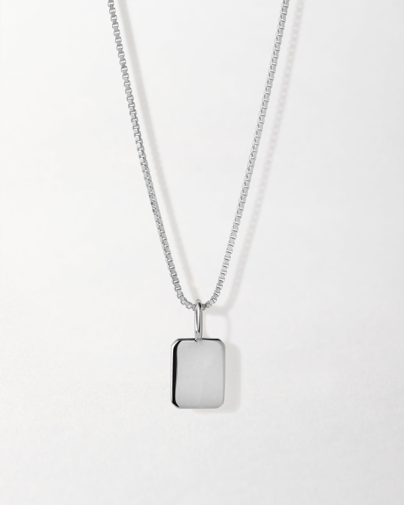 Silver Initial Tag Necklace