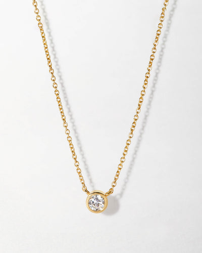 Statement Solitaire Diamond Pendant Necklace