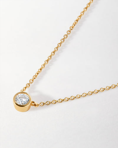 Statement Solitaire Diamond Pendant Necklace