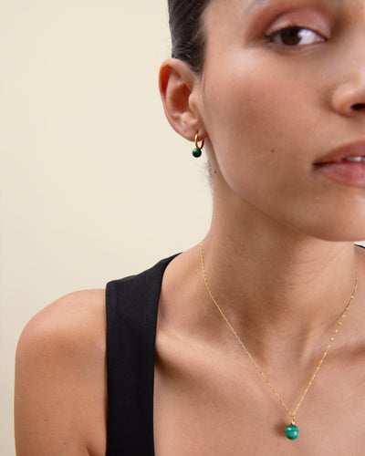 Malachite and Diamond Pendant Necklace