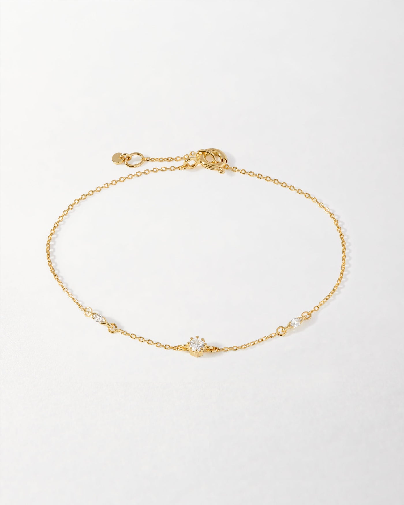 Solitaire Marquise Diamond Station Bracelet
