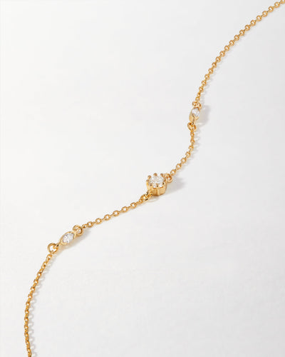 Solitaire Marquise Diamond Station Bracelet