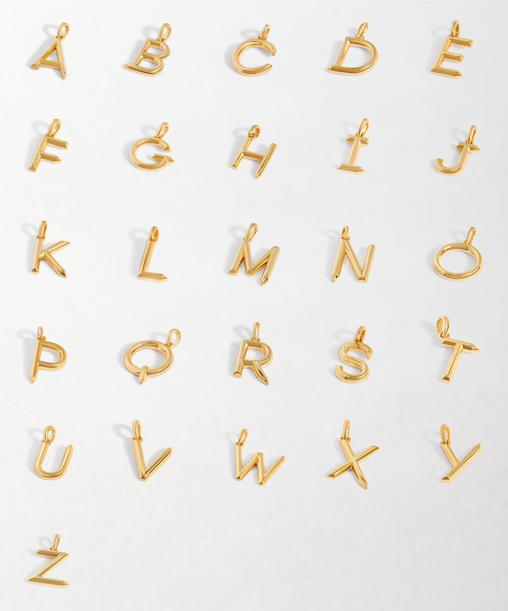 Gold Double Initial Pendant Necklace