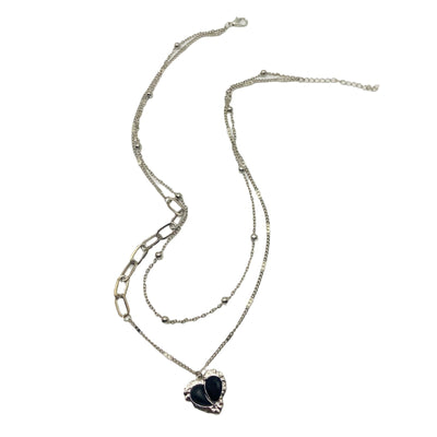 Fashion Love Pendant Double-layer Necklace Female Clavicle Chain