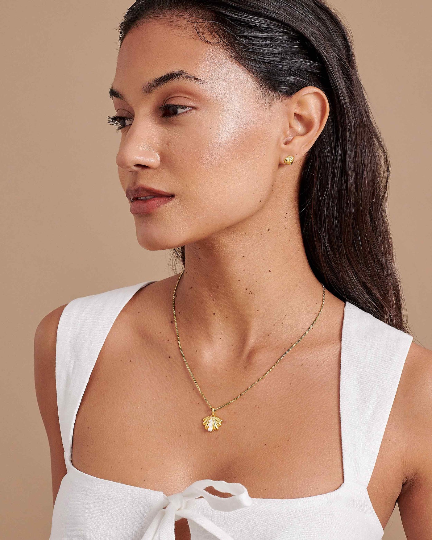 Seaside Shell Pearl Necklace