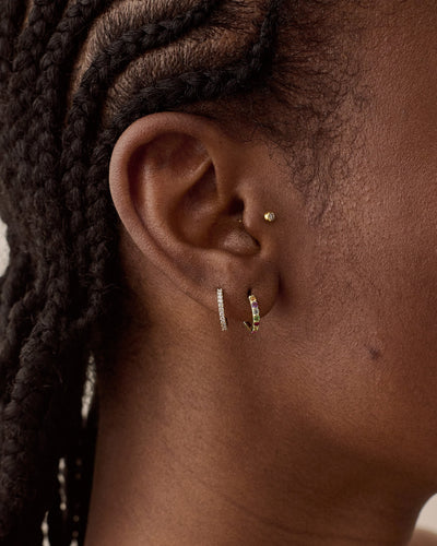 Colorful Rainbow Sapphire Hoop Earrings