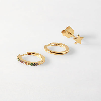 Colorful Rainbow Huggie Earrings Collection