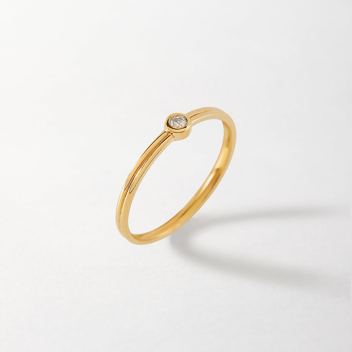 Yellow Gold Solitaire Diamond Engagement Ring