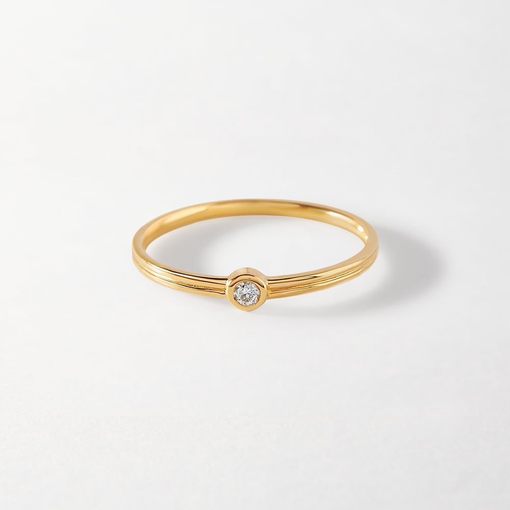 Yellow Gold Solitaire Diamond Engagement Ring