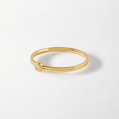 Yellow Gold Solitaire Diamond Engagement Ring