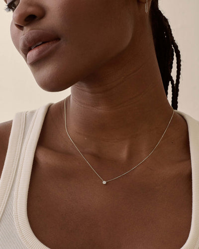 Yellow Gold Solitaire Diamond Pendant Necklace