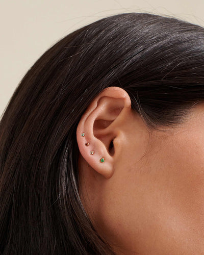 Emerald and Diamond Stud Earrings