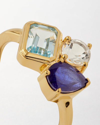 Personalized Trinity Gemstone Ring