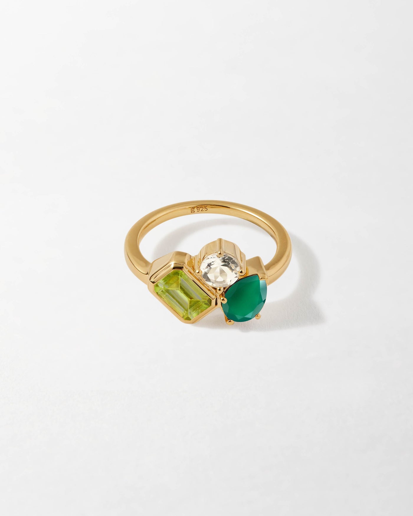 Trinity Emerald Stone Ring