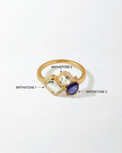 Personalized Trinity Gemstone Ring