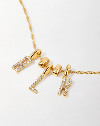 Three-Initial Diamond Pendant Necklace