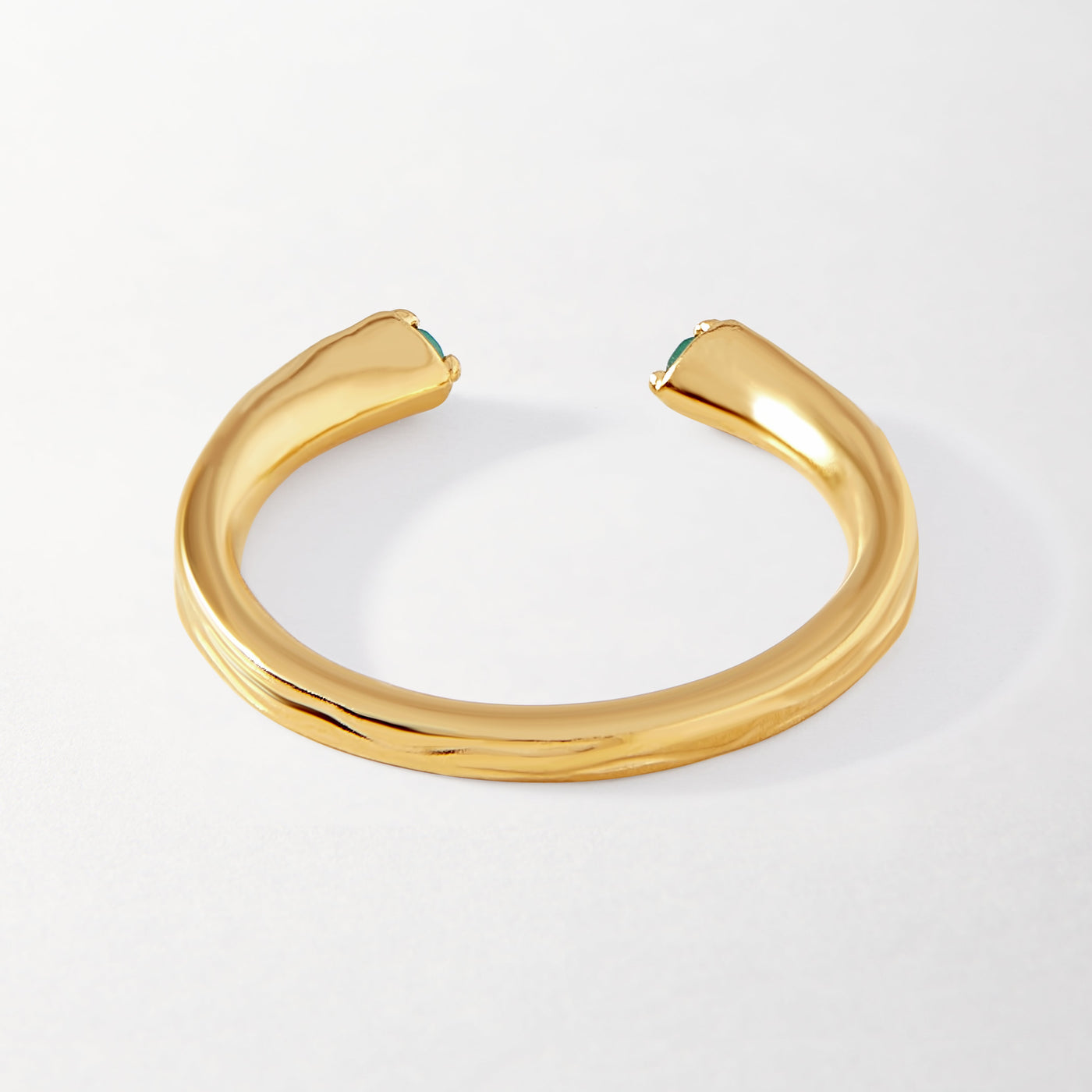 Textured Emerald Stacking Ring