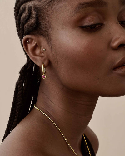 July Birthstone Ruby Drop Earrings