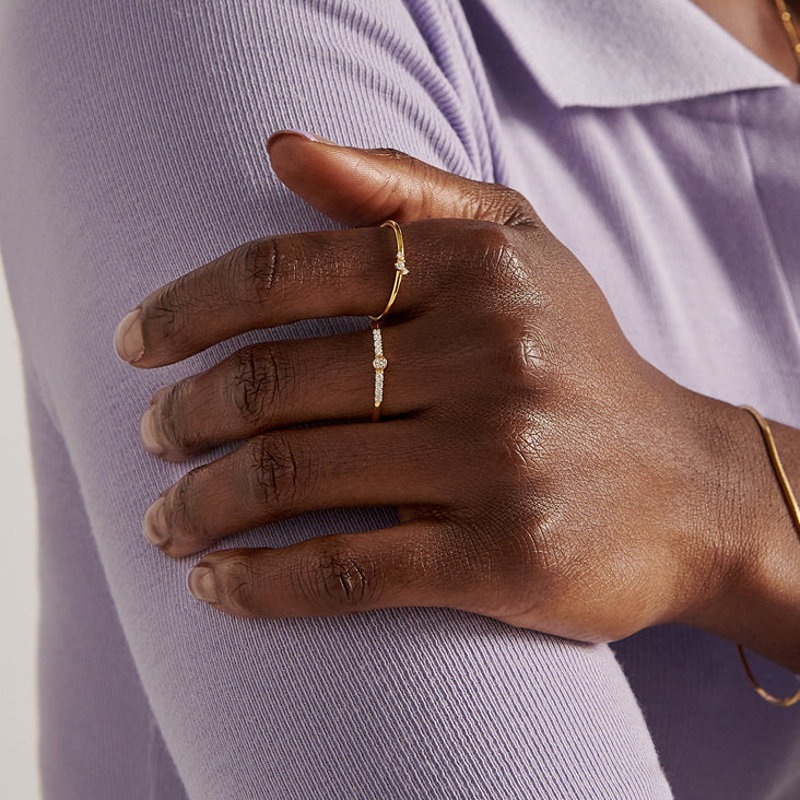 Yellow Gold Cluster Diamond Ring