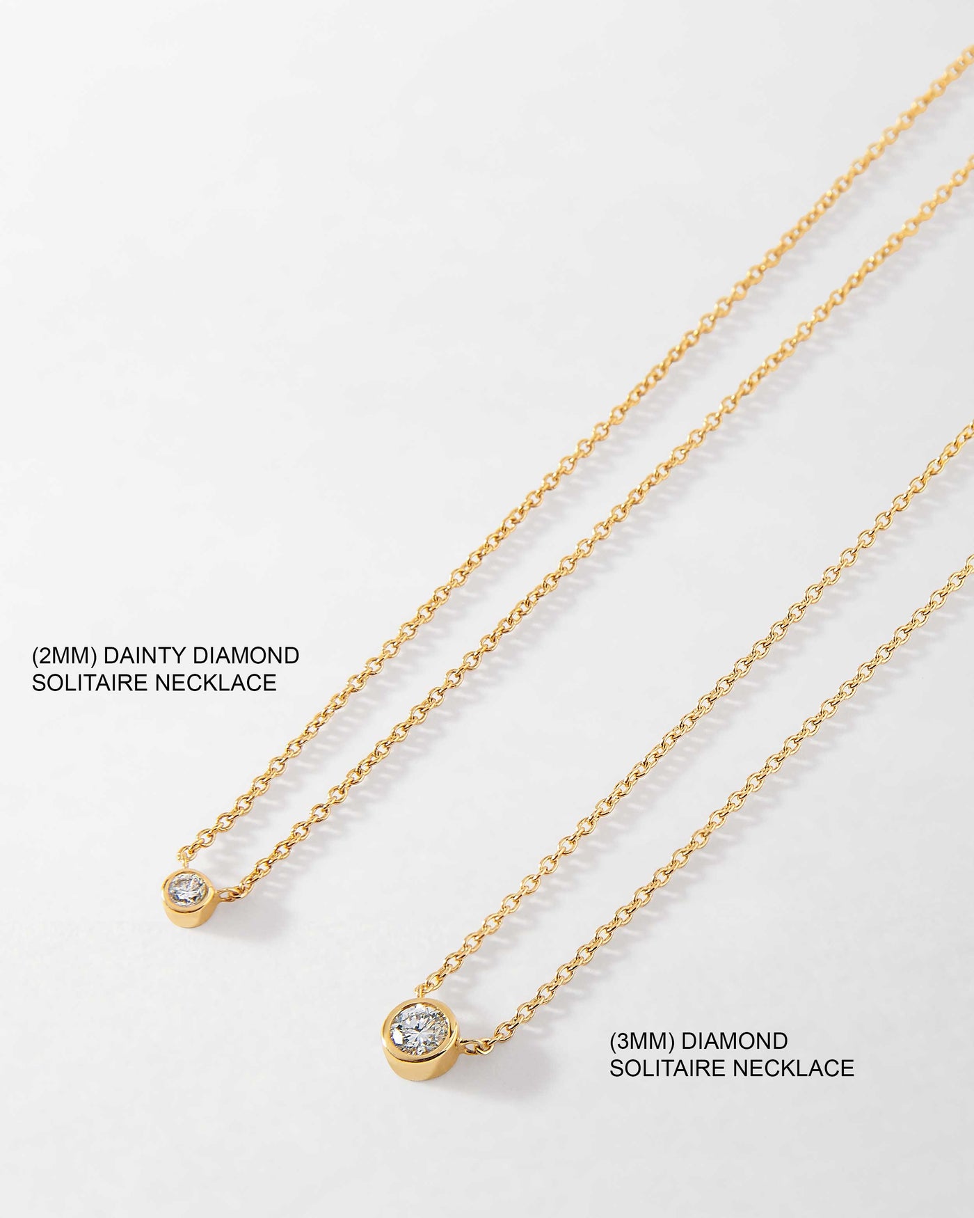 Elegant Yellow Gold Solitaire Diamond Necklace