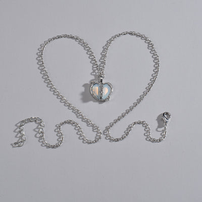 Ornament Moonstone Necklace Split Love Women