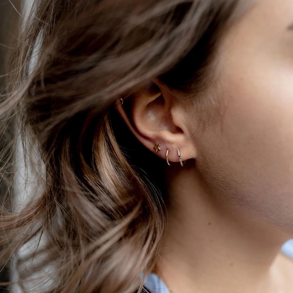 Colorful Rainbow Huggie Earrings Collection