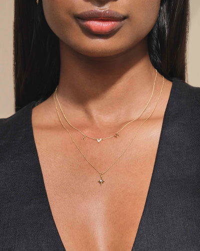 Heart-Shaped Diamond Pendant Necklace