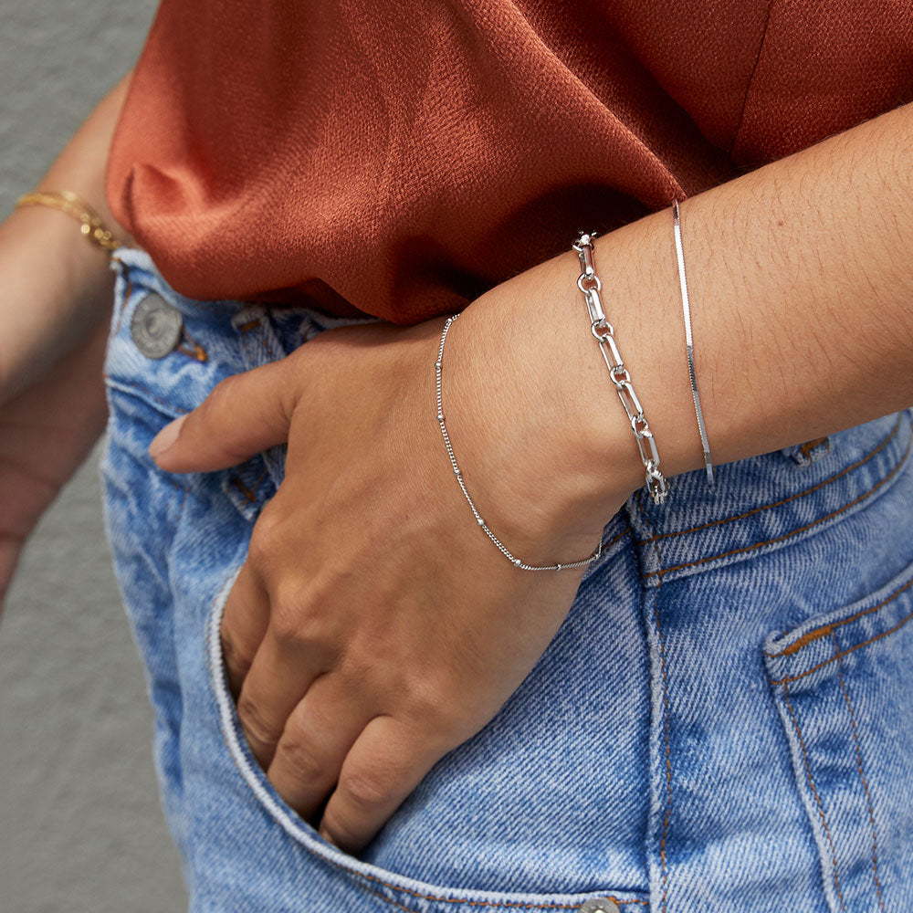 Silver Snake Chain Bracelet