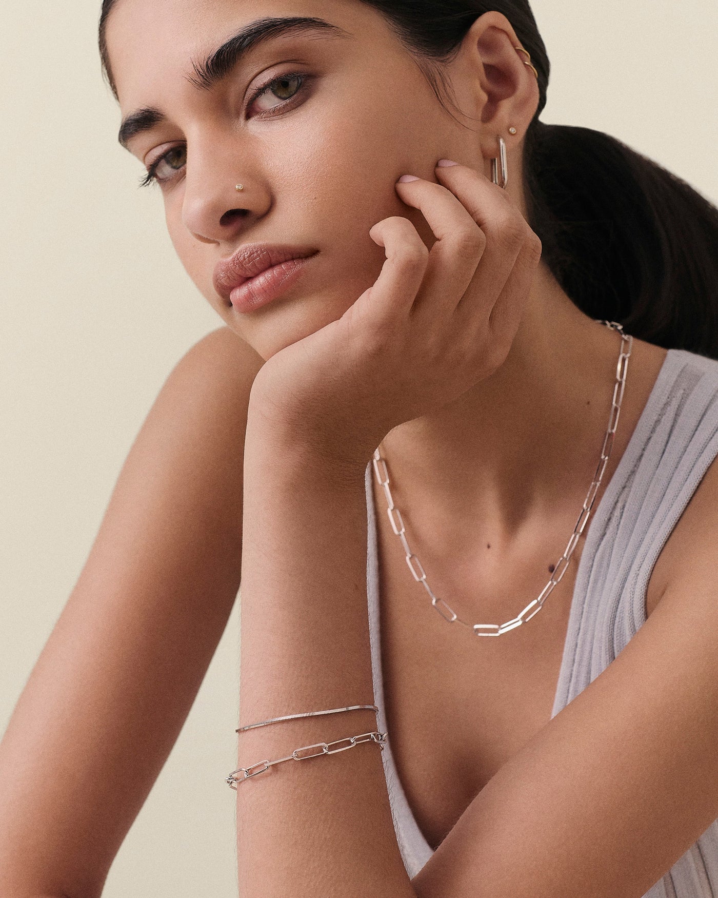 Silver Paperclip Chain Bracelet
